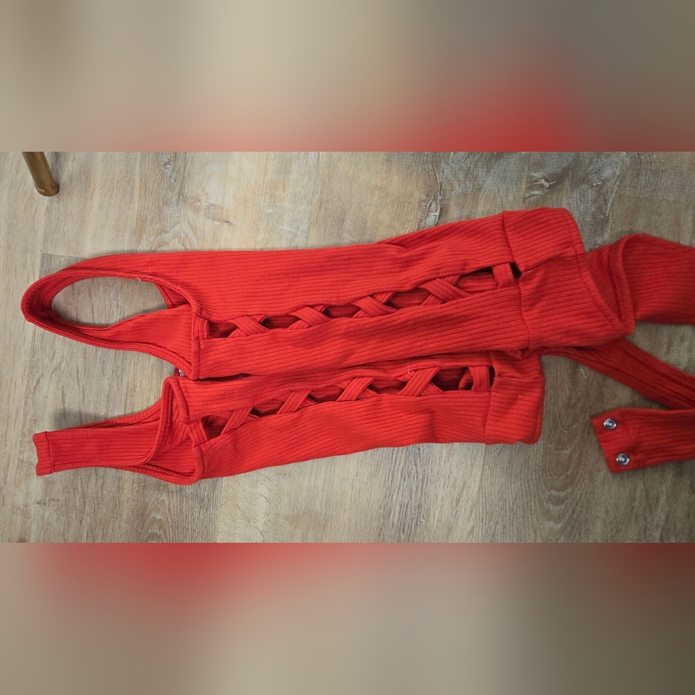 Red Ribbed Bodysuit - Picture 2 of 2
